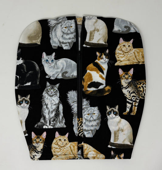 Adorable Cats Catheter Bag Cover:Zip Front Closure