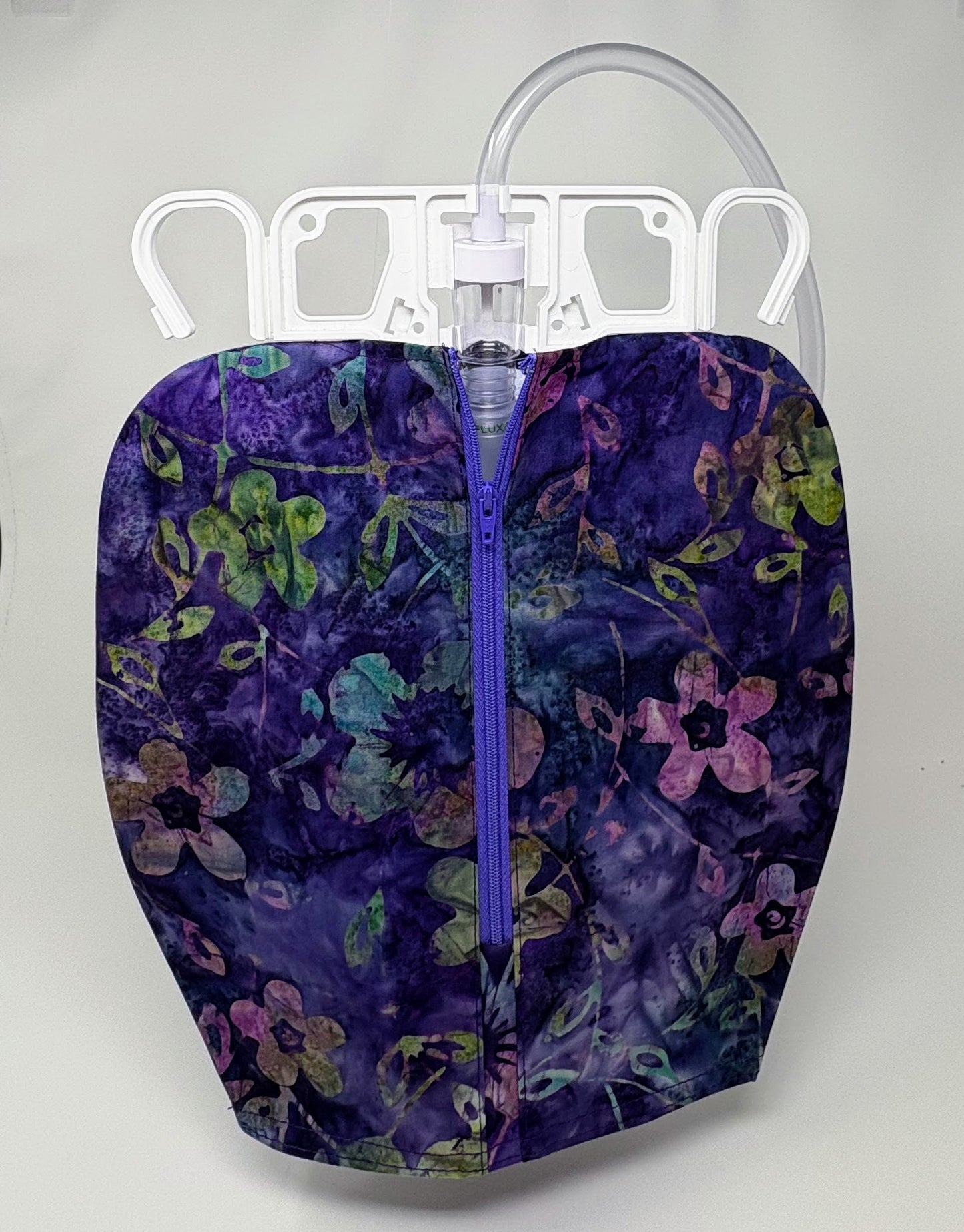 Purple Floral Catheter Bag Cover:2000ml double hanger