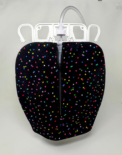 Festive dots catheter bag cover: double hook style