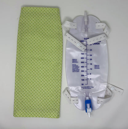 Green flannel leg bag cover for 1000ml