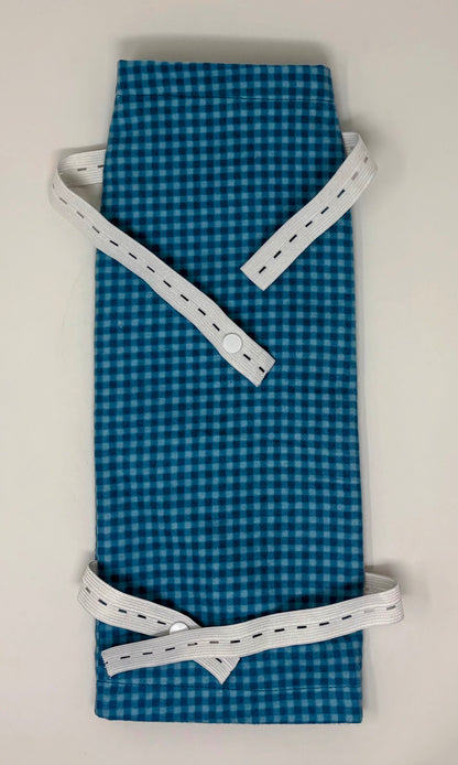 Blue Check Flannel Leg Bag Cover 1000ml volume