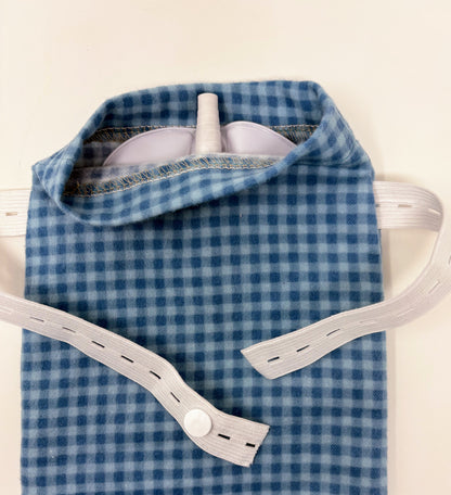 Blue Check Flannel Leg Bag Cover 1000ml volume