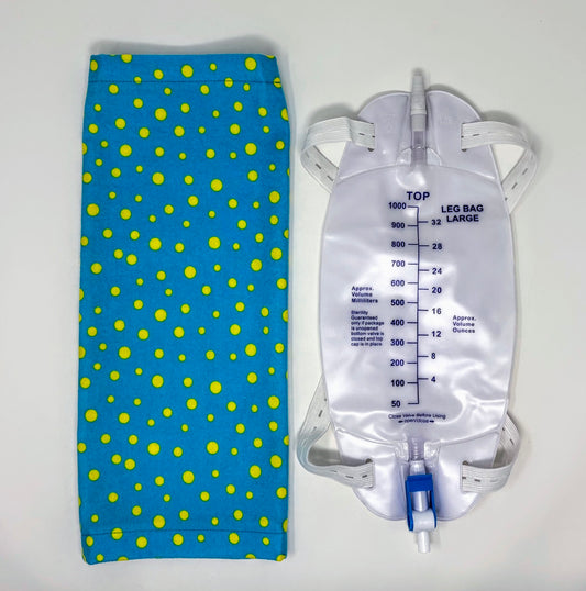 Green Dot Flannel Leg Bag Cover 1000ml volume