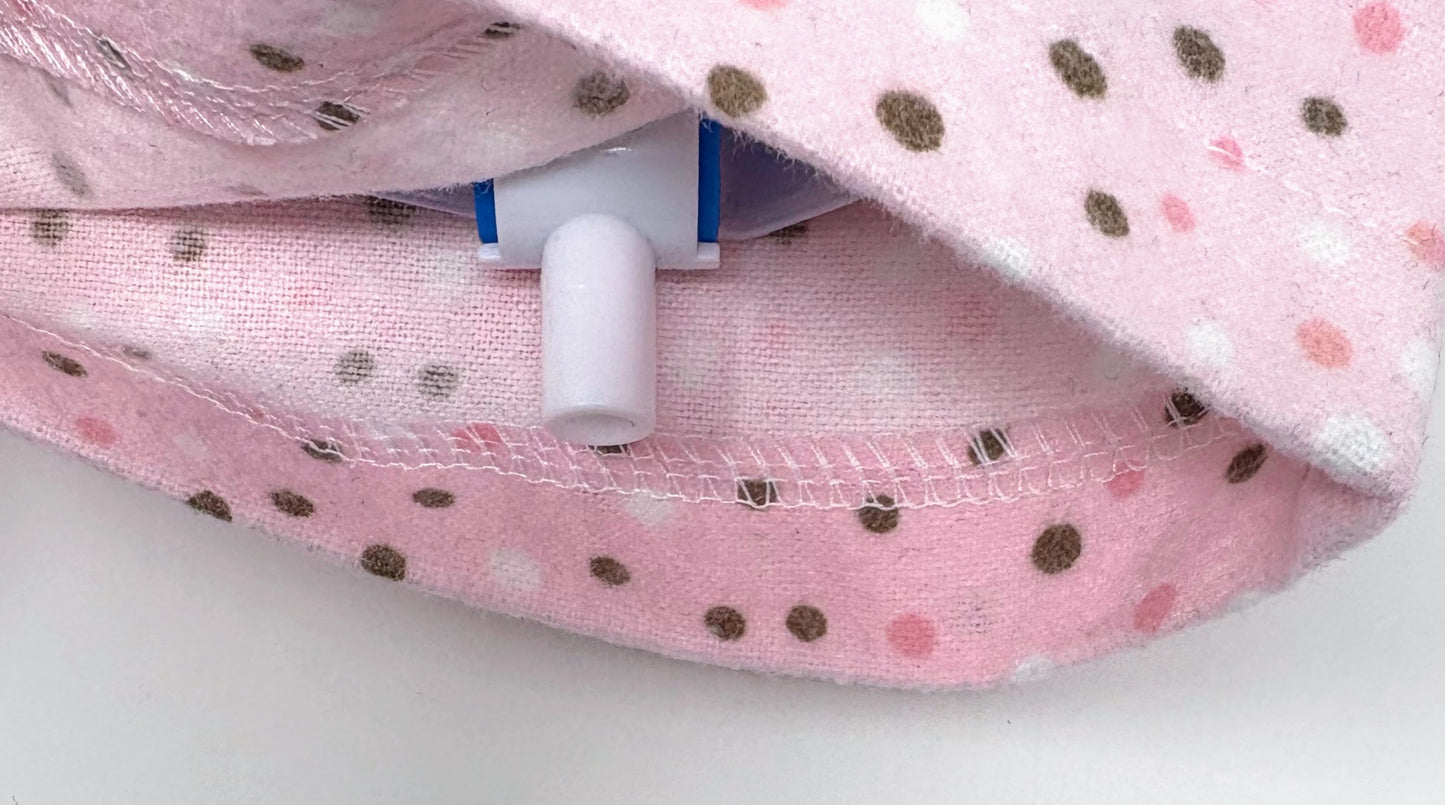 Pink Brown Flannel Leg Bag Cover 1000ml