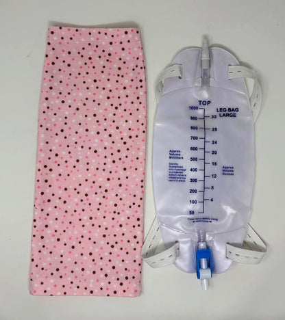 Pink Brown Flannel Leg Bag Cover 1000ml