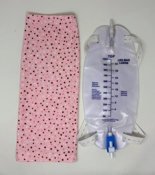 Pink Brown Flannel Leg Bag Cover 1000ml