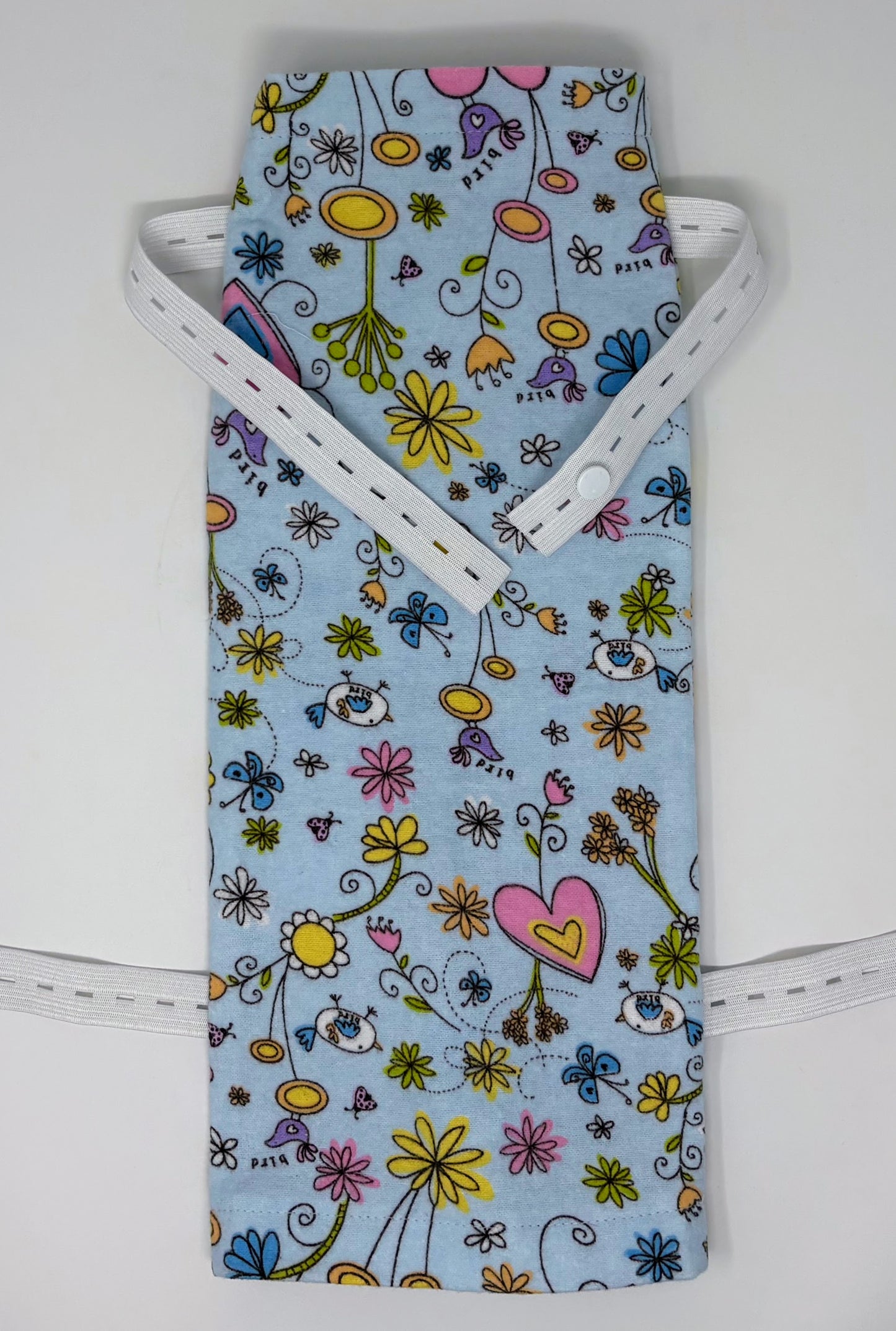 Adorable Soft Blue Flannel Leg Bag Cover 1000ml volume