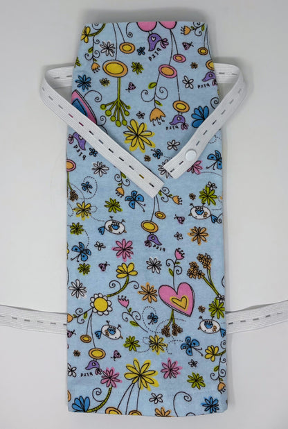 Adorable Soft Blue Flannel Leg Bag Cover 1000ml volume