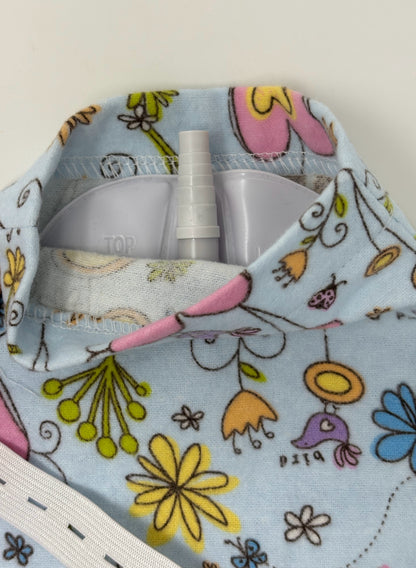 Adorable Soft Blue Flannel Leg Bag Cover 1000ml volume