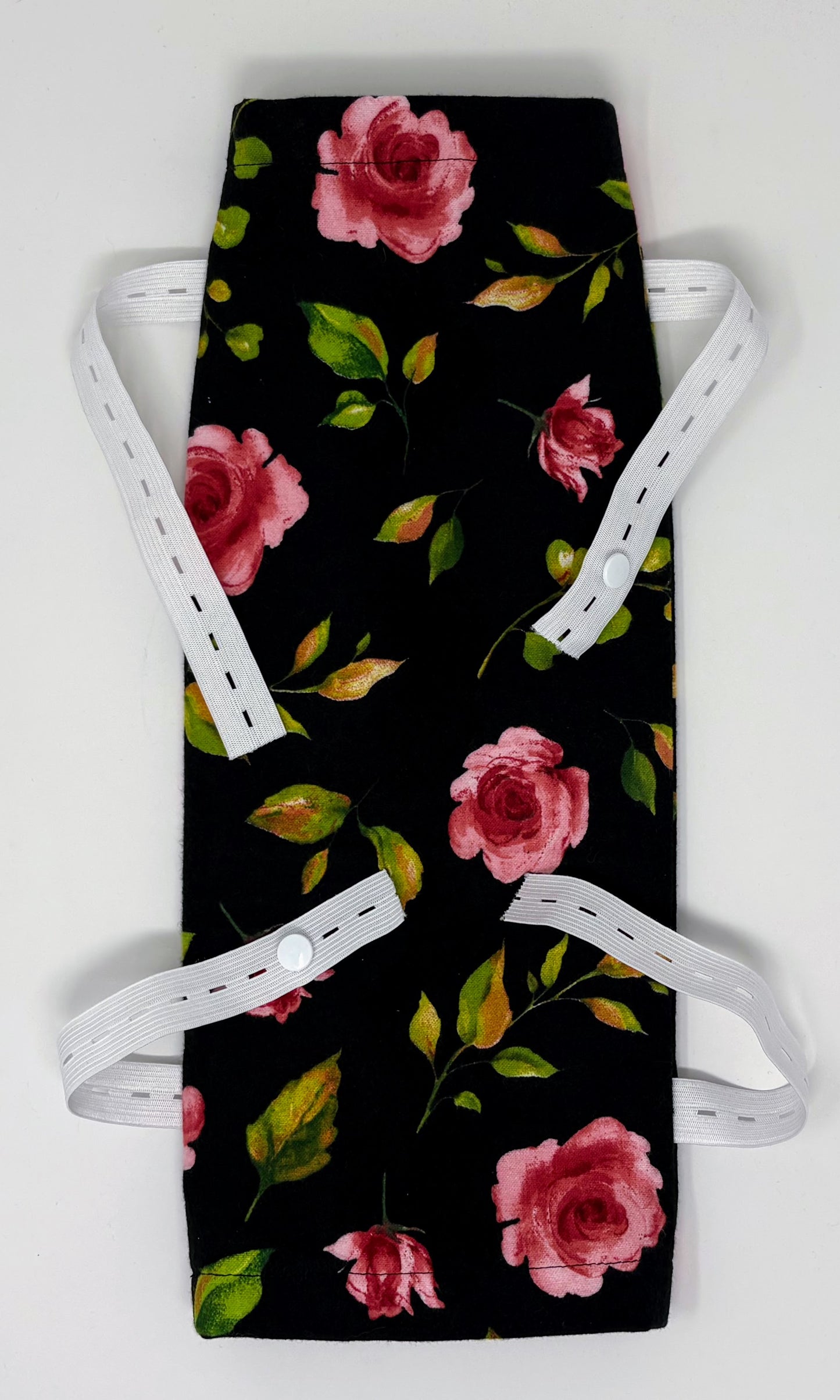 Soft flannel leg bag cover fits 1000ml bag- Roses