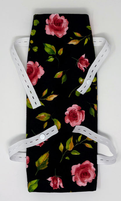 Soft flannel leg bag cover fits 1000ml bag- Roses
