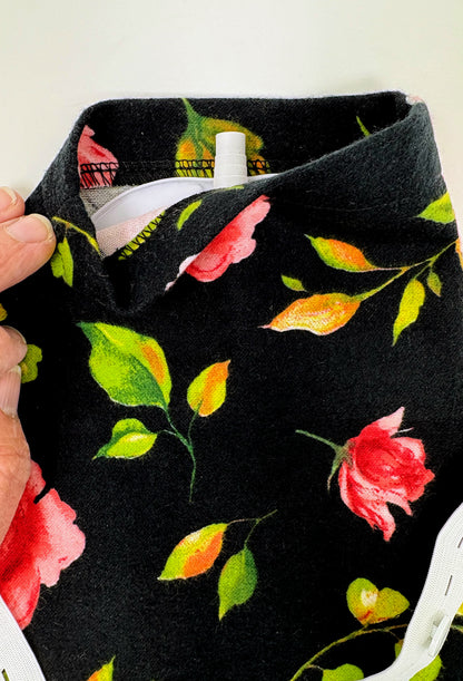 Soft flannel leg bag cover fits 1000ml bag- Roses