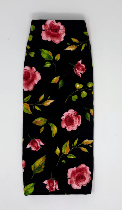 Soft flannel leg bag cover fits 1000ml bag- Roses