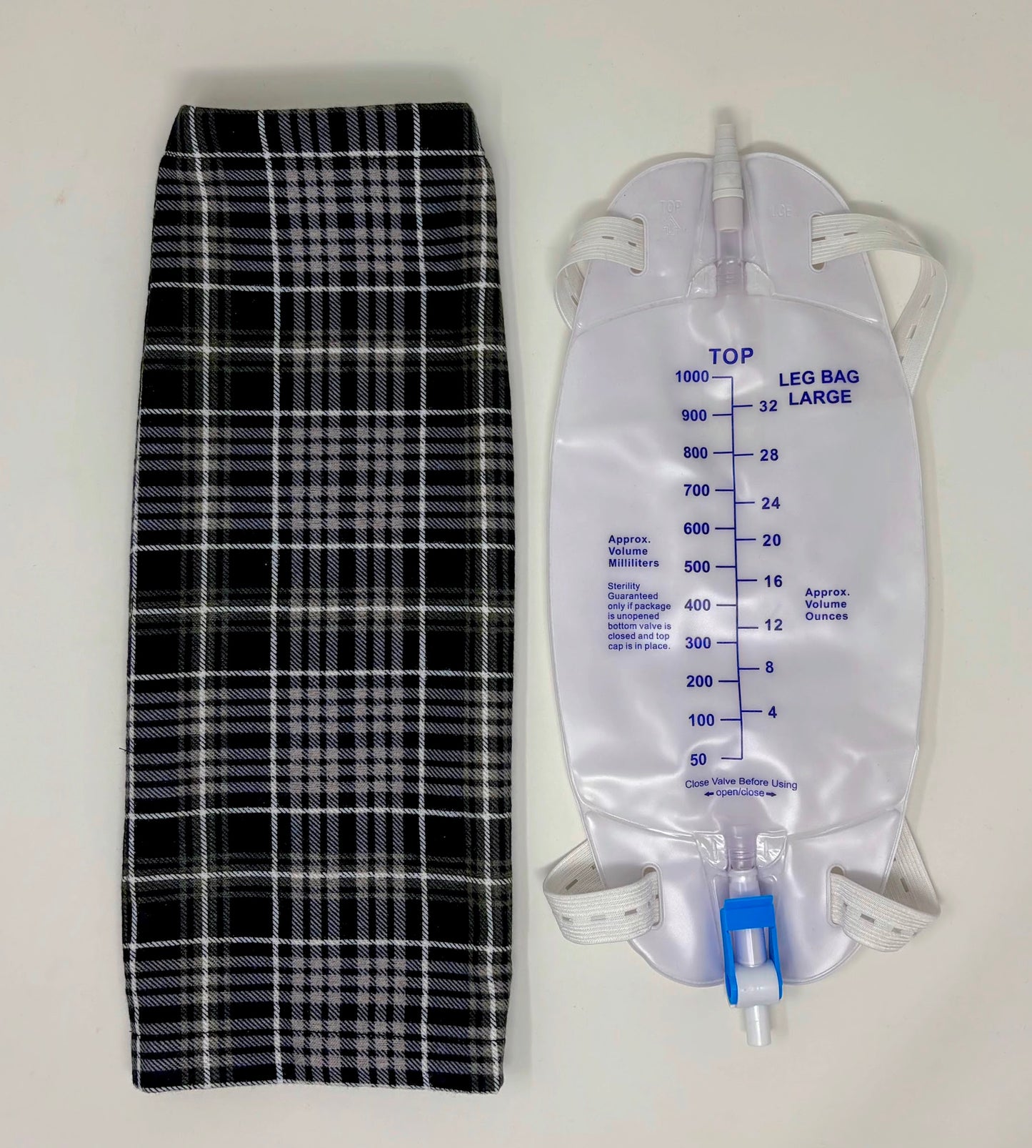 Leg bag cover for 1000ml - Flannel Plaid