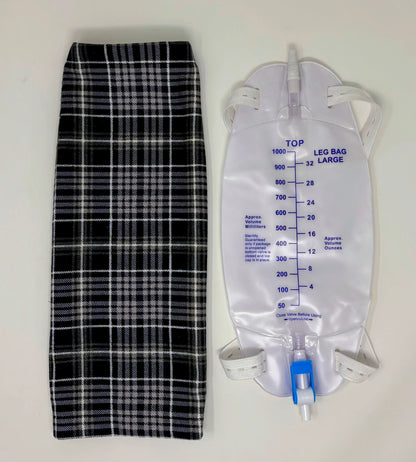 Leg bag cover for 1000ml - Flannel Plaid