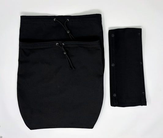 Drawstring urine bag cover and snap around tubing cover - custom
