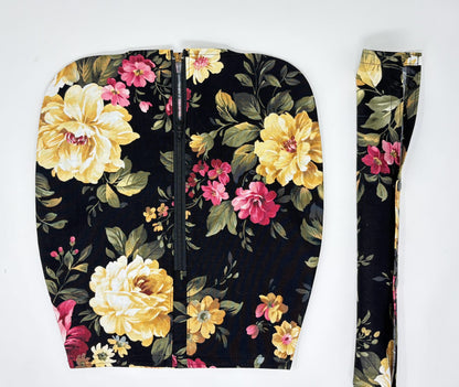 Floral Catheter Bag Cover with snap around tubing cover: Private, keep out of public view