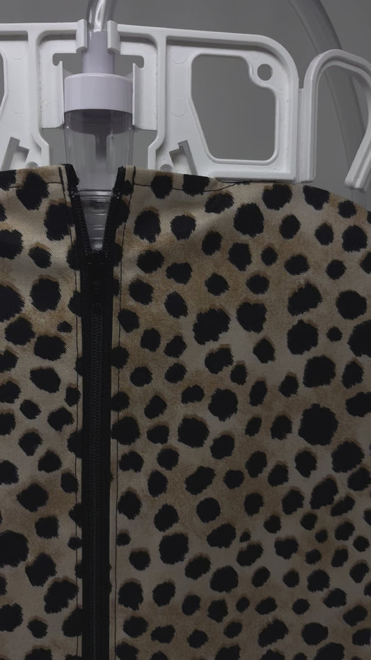 Animal print catheter bag cover for 2000ml double hanger drain bag is discreet, stylish and easy to use